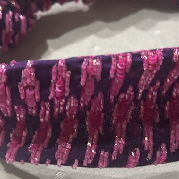 Anthropologie x Deepa by Deepa Gurnani 
Pink and Purple Striped Headband - Picture 4 of 6